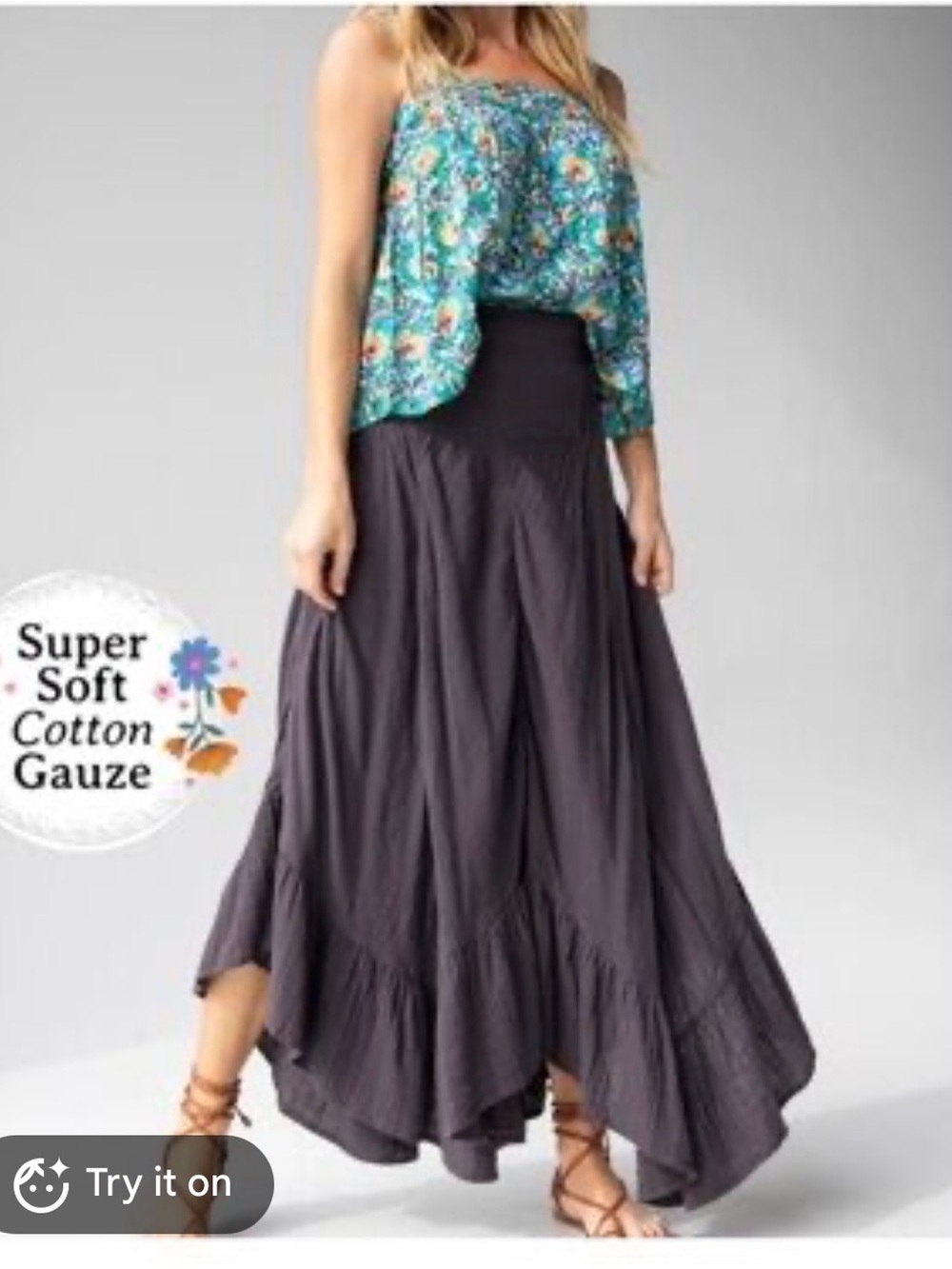 NWT Natural Life Navy Blue Gauzy Convertible Midi Skirt & Dress New!